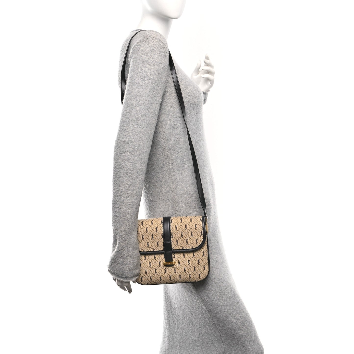 Canvas Small Le Monogramme Satchel Beige Black