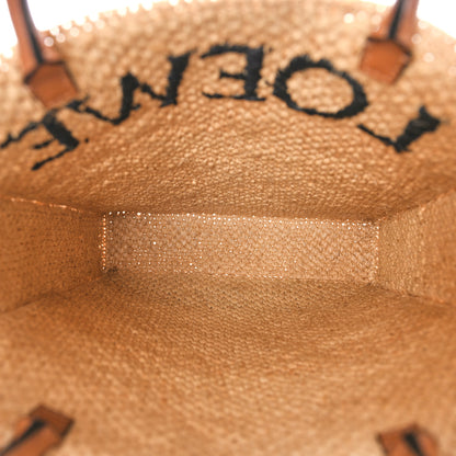 Loewe Raffia Calfskin Standard A4 Tote Bag Natural Black 5 of 8