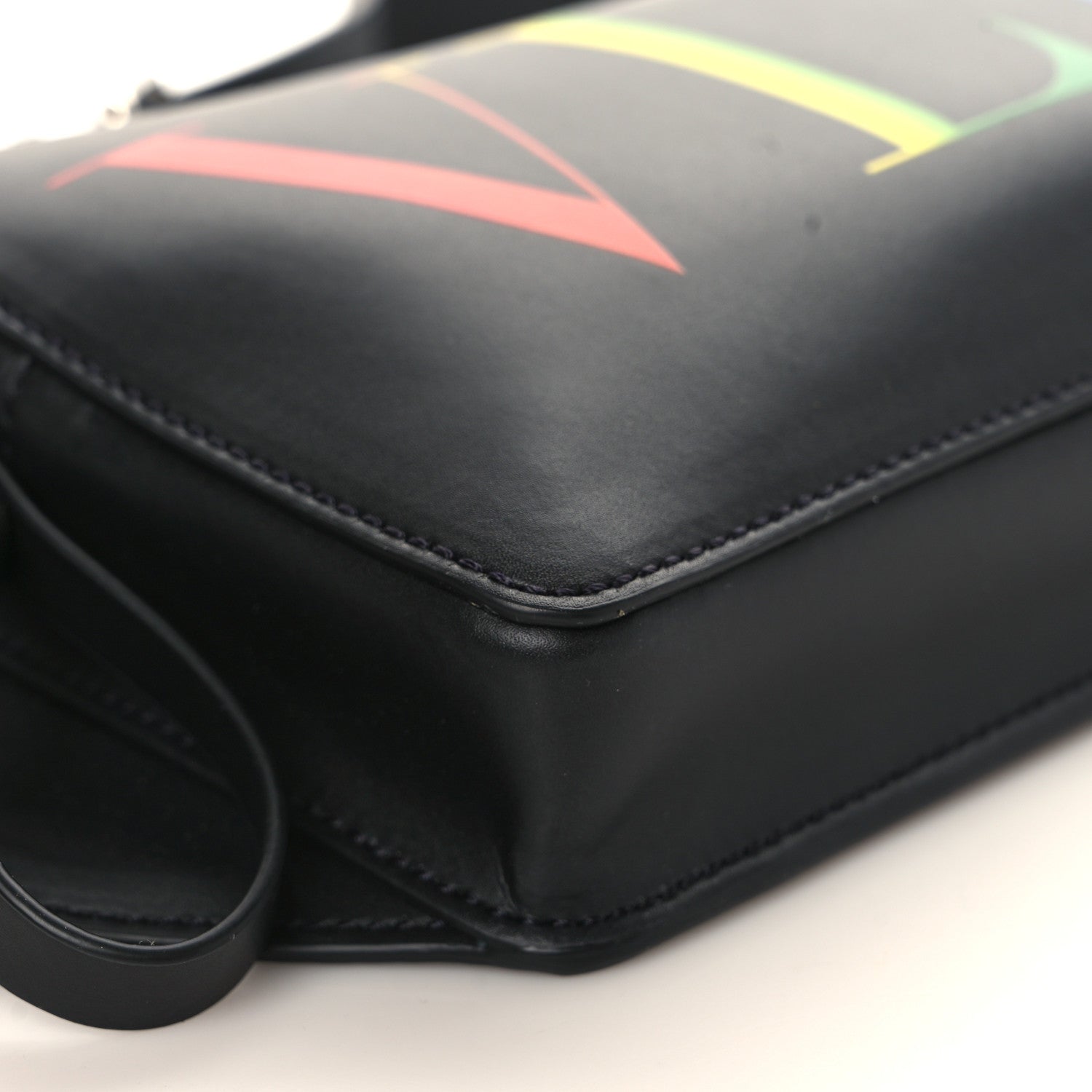 Valentino Garavani Calfskin VLTN Belt Bag Black Multicolor 6 of 7