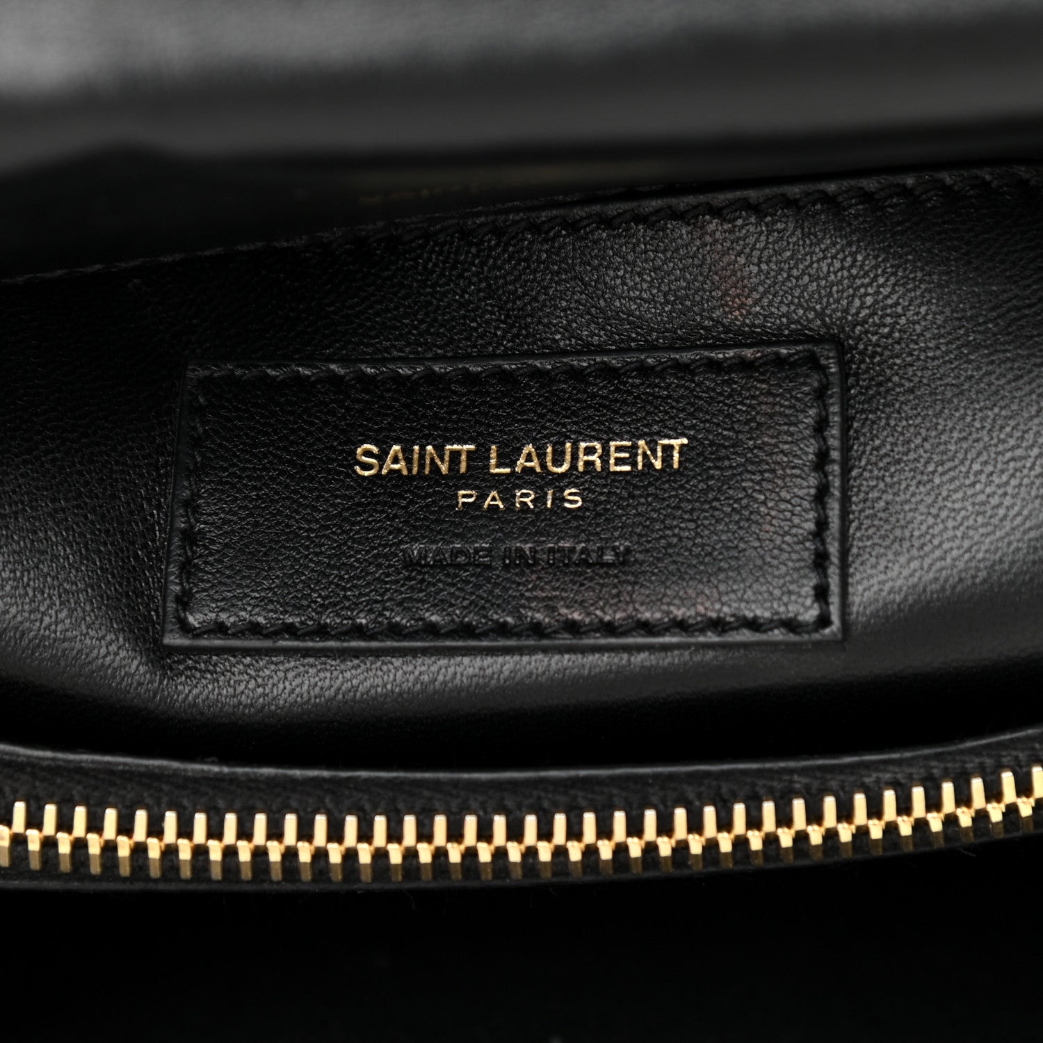 Saint Laurent Calfskin Matelasse Chevron Studded Monogram Medium College Bag Black 7 of 12