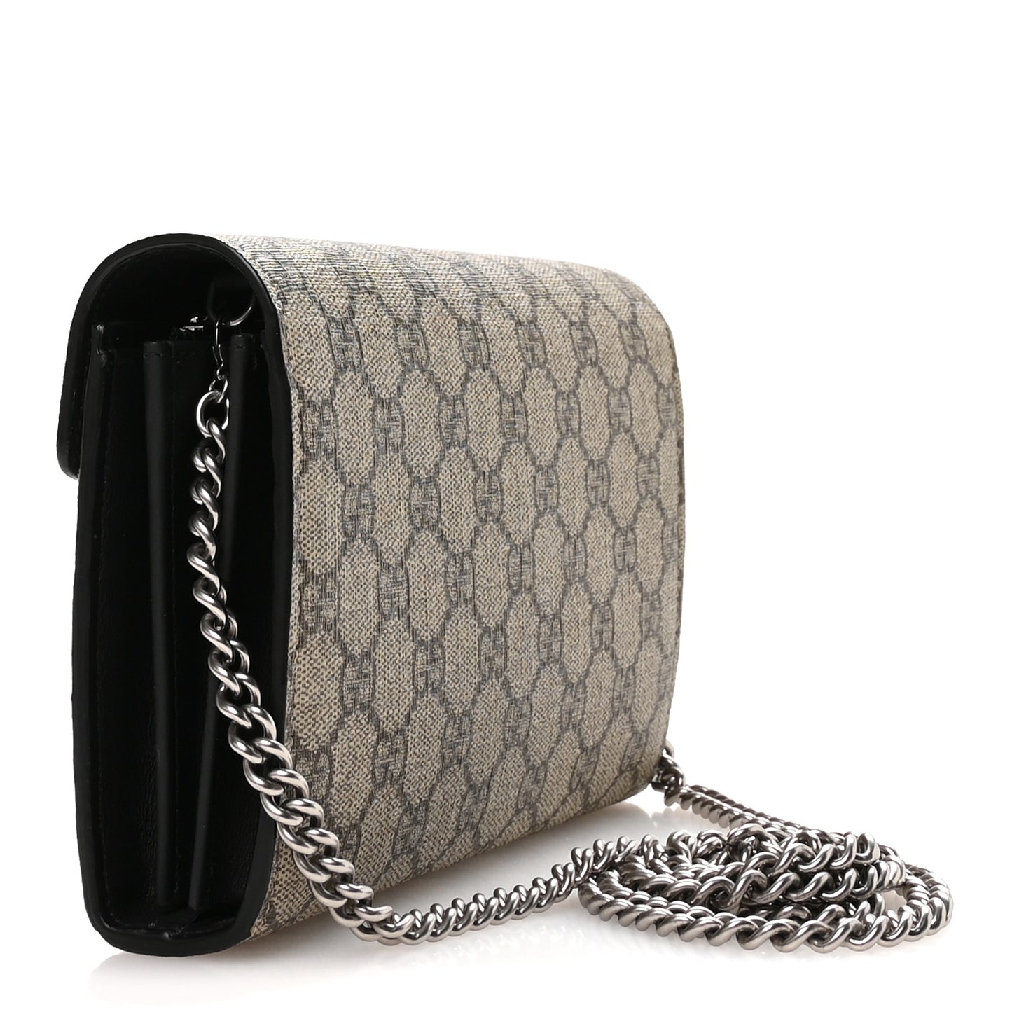 GG Supreme Monogram Mini Dionysus Chain Wallet Beige Black