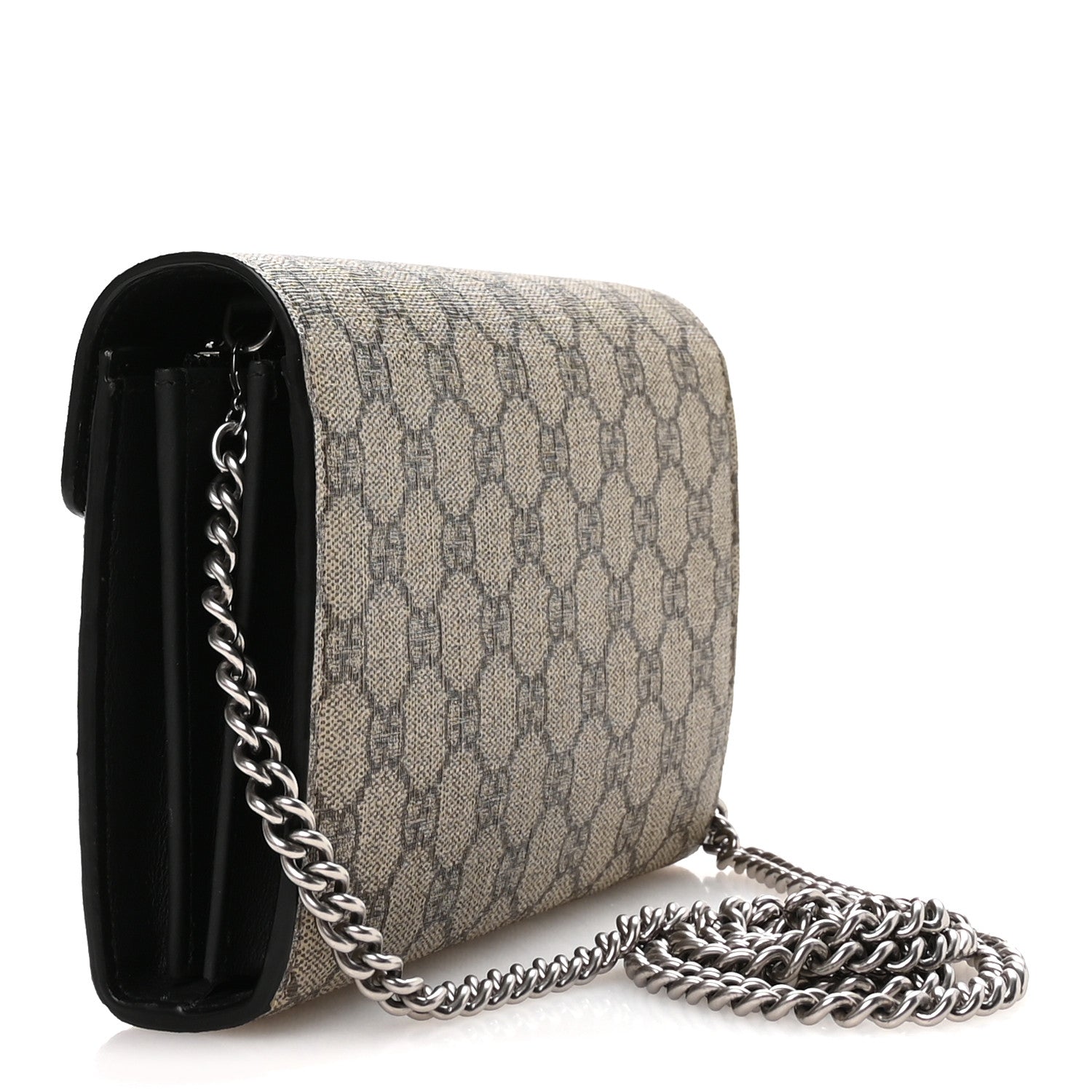Gucci GG Supreme Monogram Mini Dionysus Chain Wallet Beige Black 3 of 11