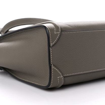 Celine Drummed Calfskin Nano Luggage Souris 8 of 10