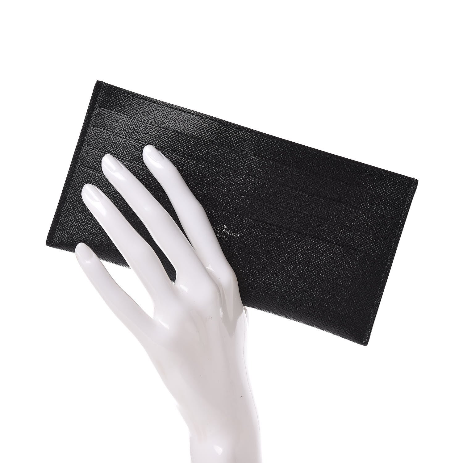 Louis Vuitton Calfskin Felicie Chain Wallet Card Holder Insert Black 2 of 6