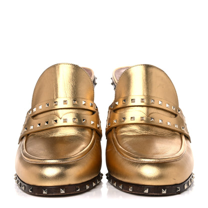 Valentino Garavani Nappa Soul Rockstud High Heel Mules 40 Gold 2 of 20