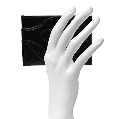 Chanel Shiny Crumpled Calfskin Quilted 31 Card Holder Black 2 of 10