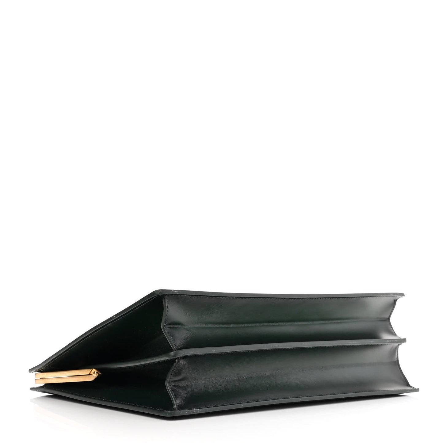 Box Calfskin Medium Clasp Bag Dark Green