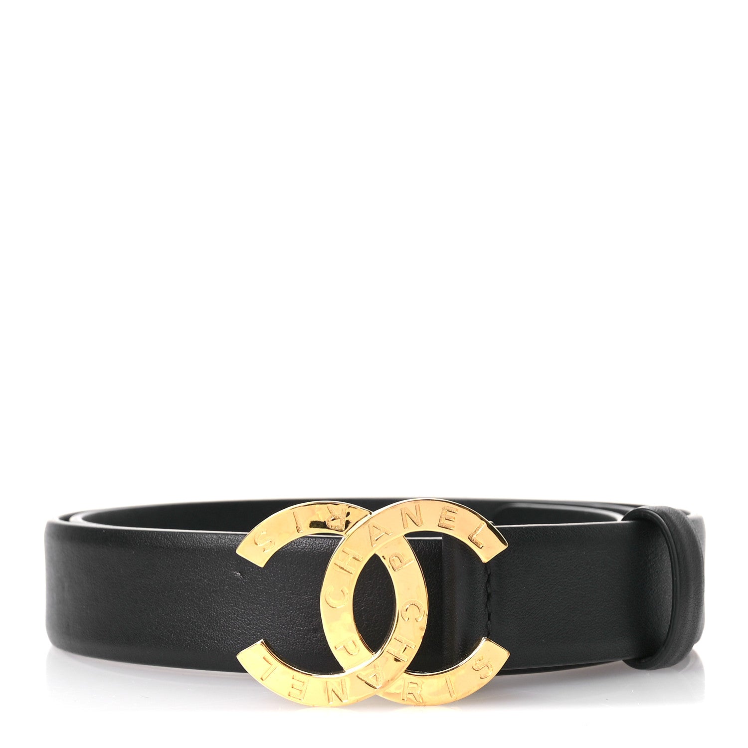 Chanel Calfskin Paris Button CC Belt 80 32 Black 1 of 7