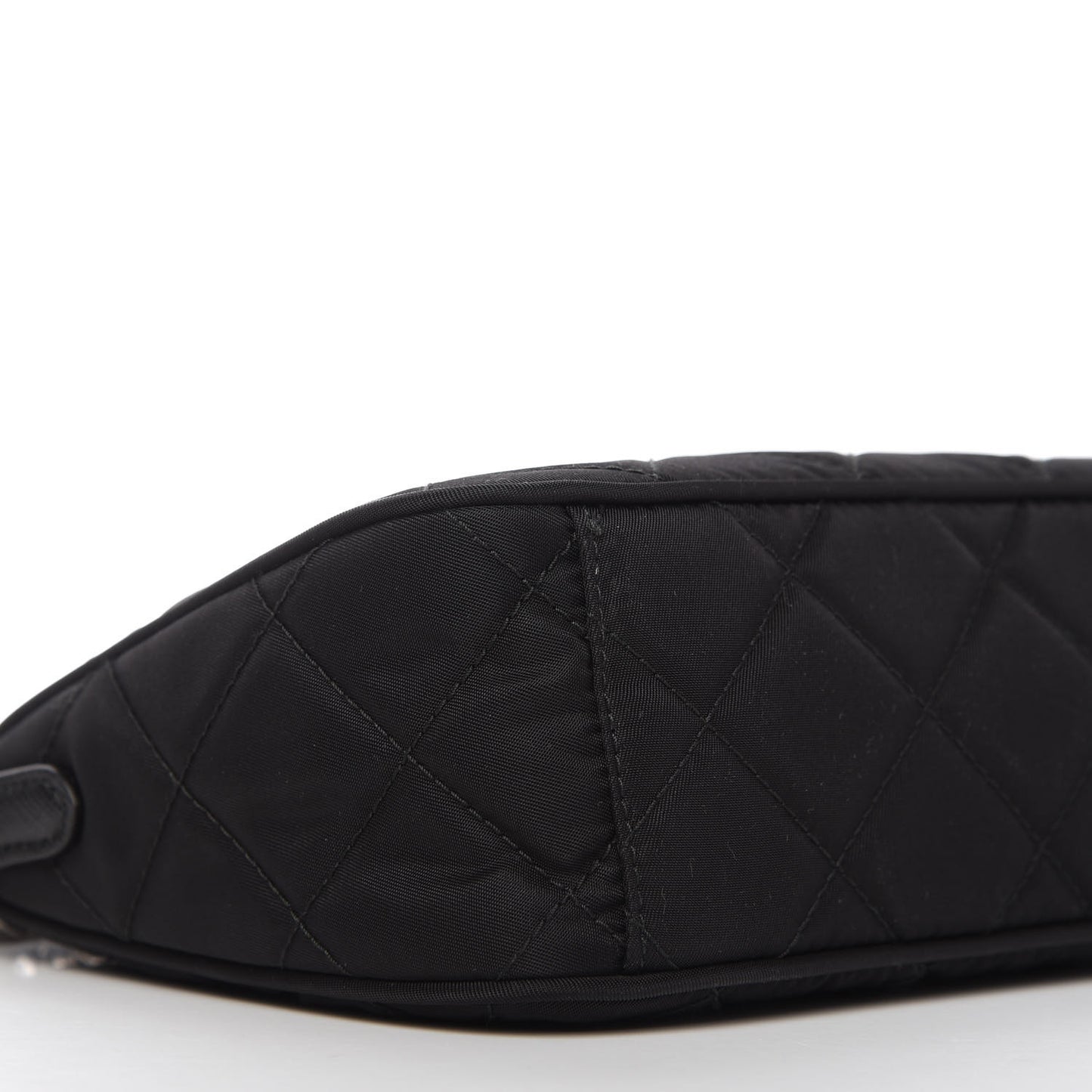 Nylon Tessuto Impuntu Quilted Crossbody Bag Black