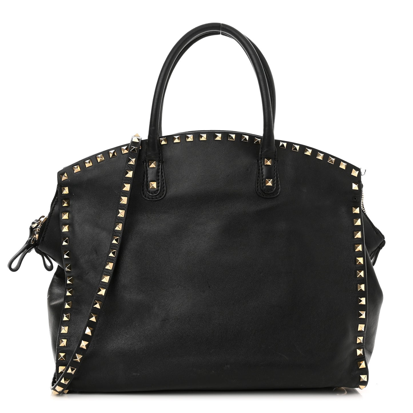 Vitello Rockstud Dome Shopper Black