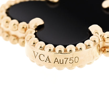 Van Cleef & Arpels 18K Yellow Gold Black Onyx 5 Motifs Vintage Alhambra Bracelet 4 of 6