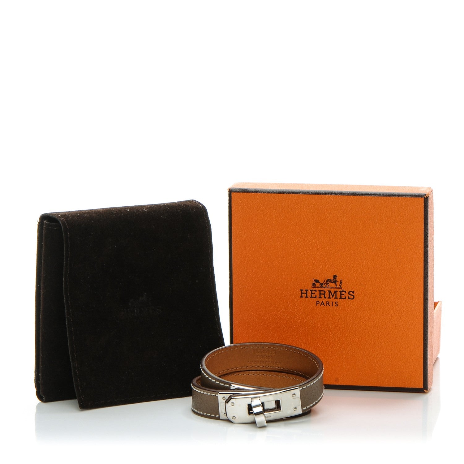 Hermes Tadelakt Kelly Double Tour Bracelet XS Etoupe 9 of 9