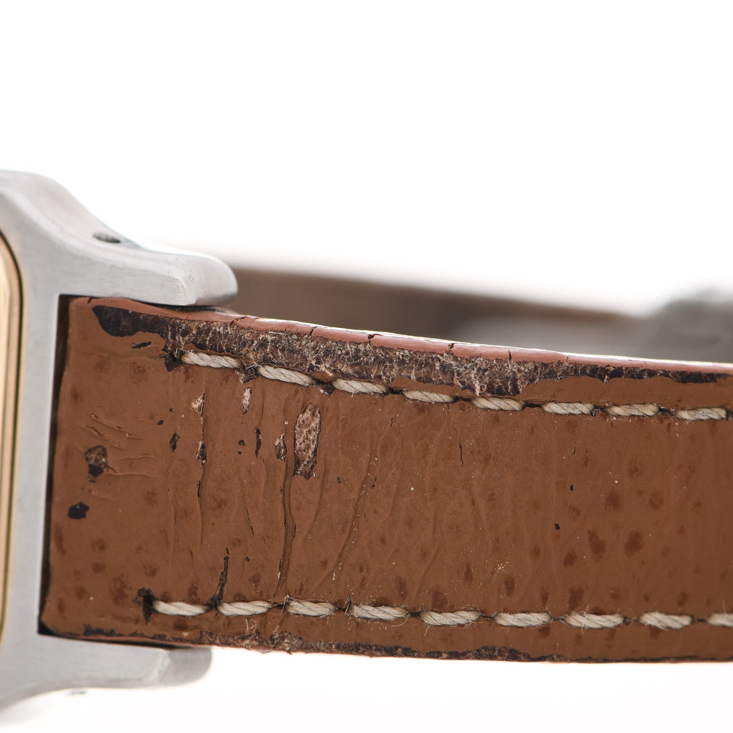 Cartier Stainless Steel 18K Yellow Gold Calfskin 24mm Santos de Cartier Galbee Quartz Watch 6 of 7