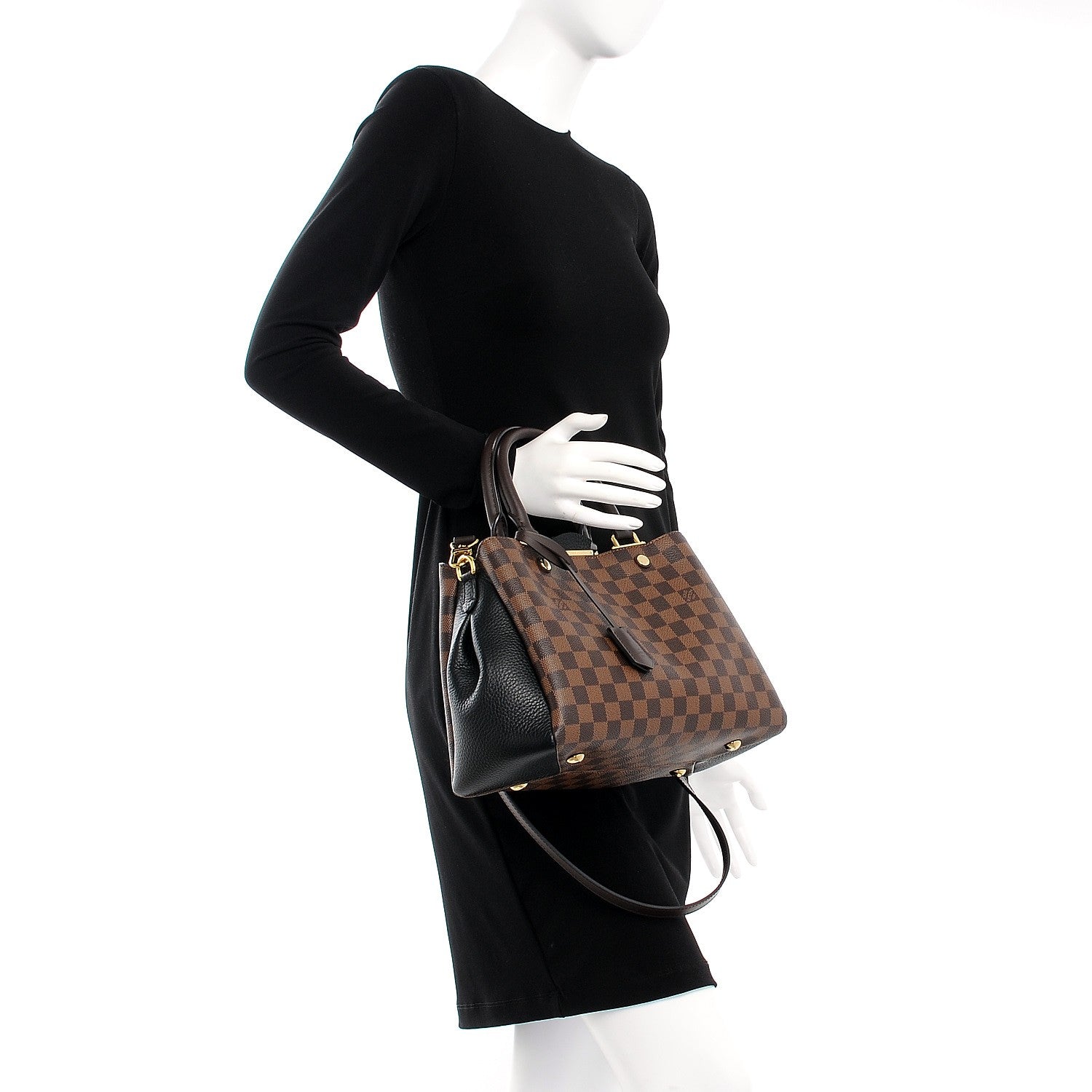 Louis Vuitton Damier Ebene Cuir Taurillon Brittany Black 3 of 9