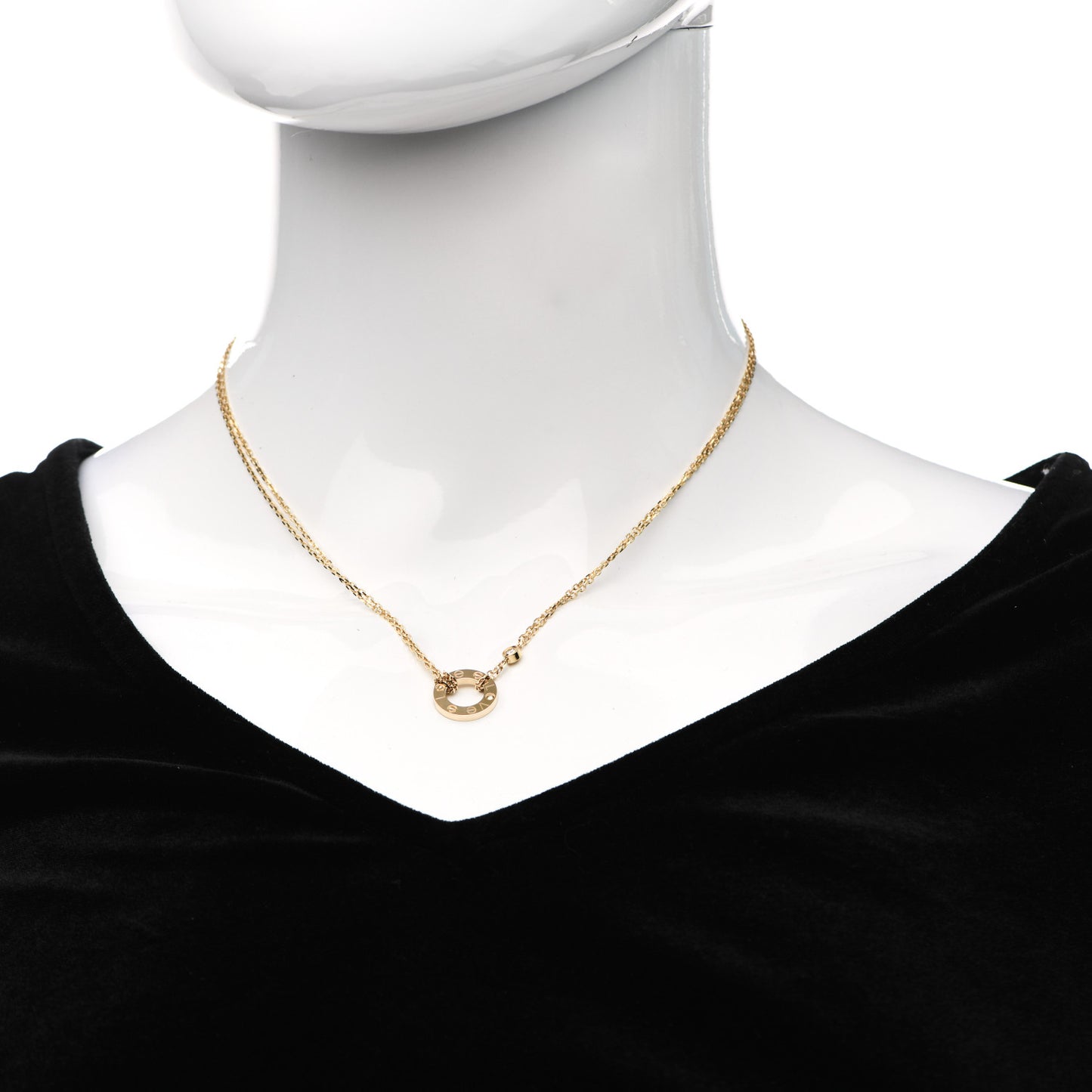 18K Yellow Gold 2 Diamond LOVE Necklace