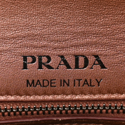 Prada Metallic Ayers Impunture Diagramme Small Chain Flap Shoulder Bag Antico Mordore 6 of 8
