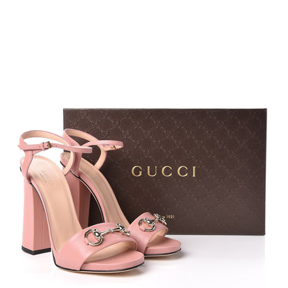 Gucci Calfskin Miro Soft Horsebit High Heel Sandals 38 Soft Pink 9 of 9
