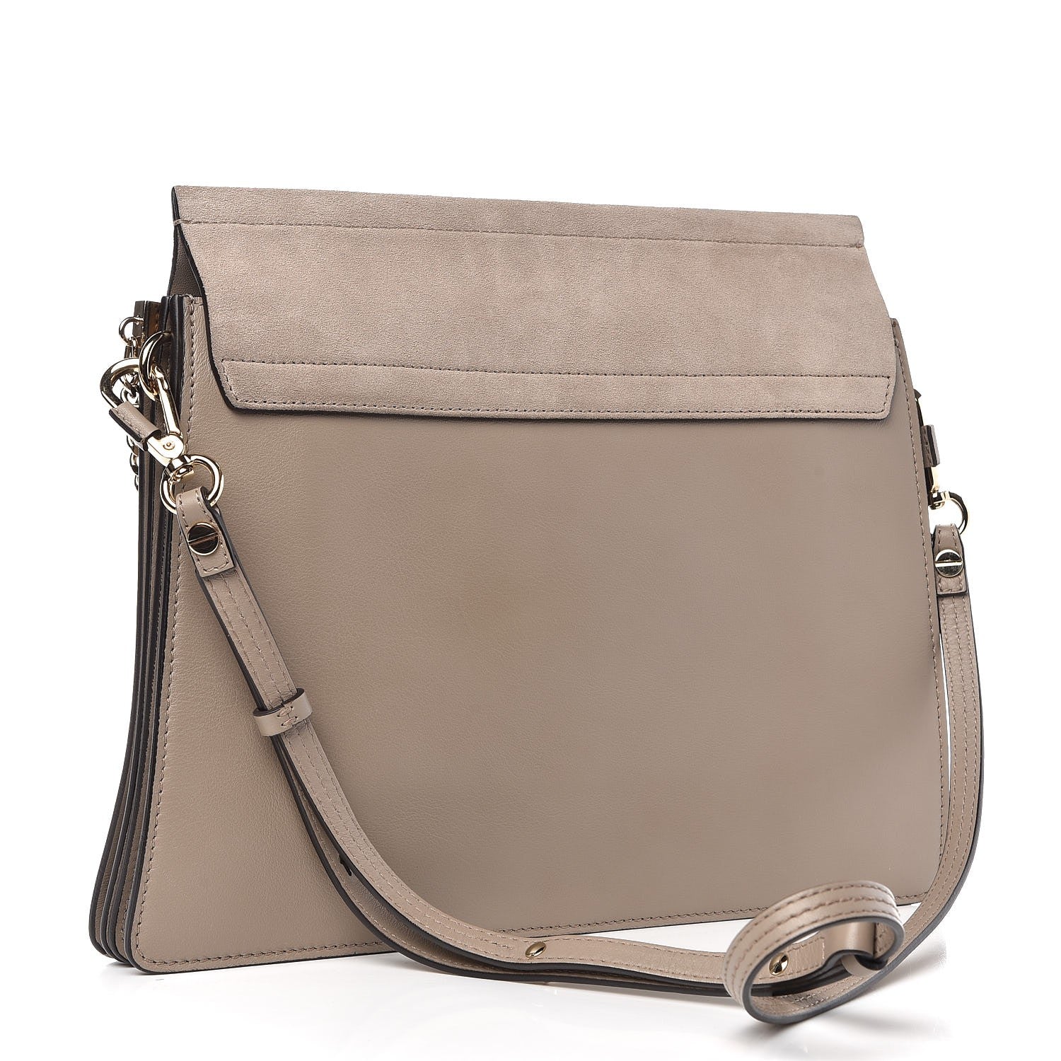 Chloe Calfskin Suede Medium Faye Shoulder Bag Motty Grey 3 of 6