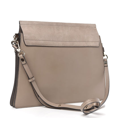 Chloe Calfskin Suede Medium Faye Shoulder Bag Motty Grey 3 of 6