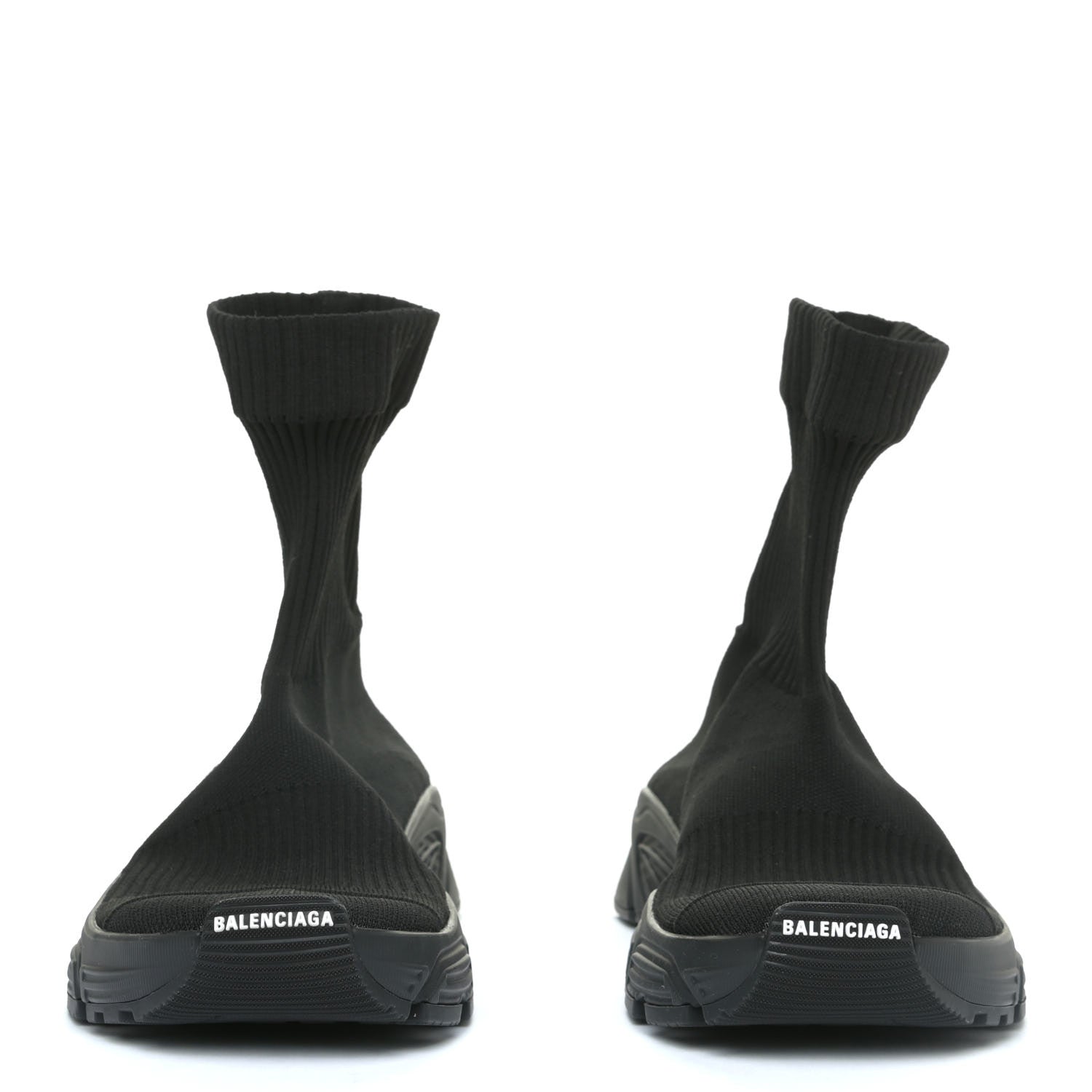 Balenciaga Technical Ribbed 3D Recycled Knit Womens Speed 3.0 Sneakers 39 Monocolor Black 3 of 10