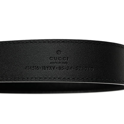 Gucci Azalea Calfskin Enamel Monochrome Double G 30mm Belt 85 34 Black 7 of 8