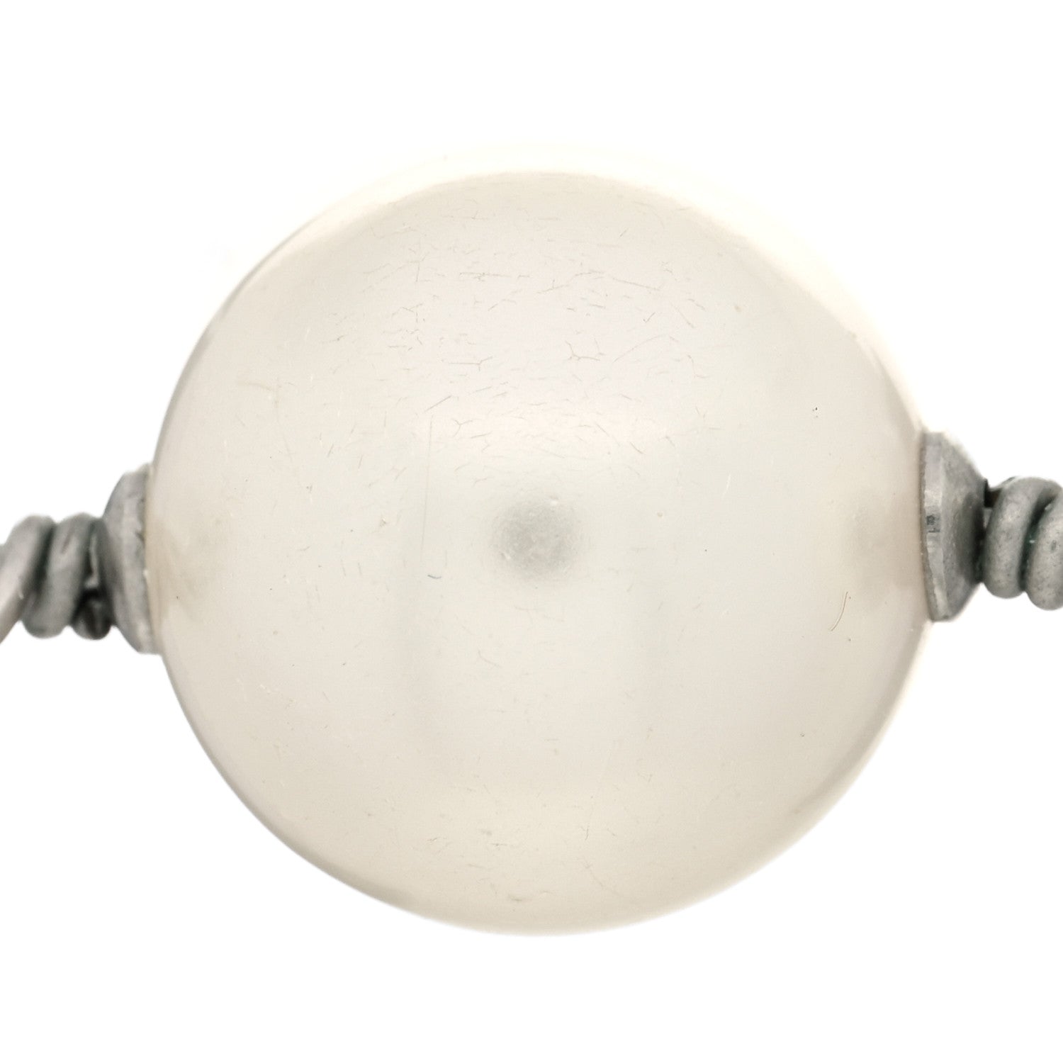 Chanel Pearl Baguette Crystal CC Long Necklace Silver 6 of 6