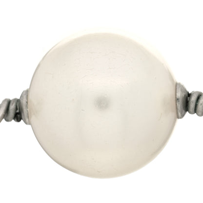 Chanel Pearl Baguette Crystal CC Long Necklace Silver 6 of 6