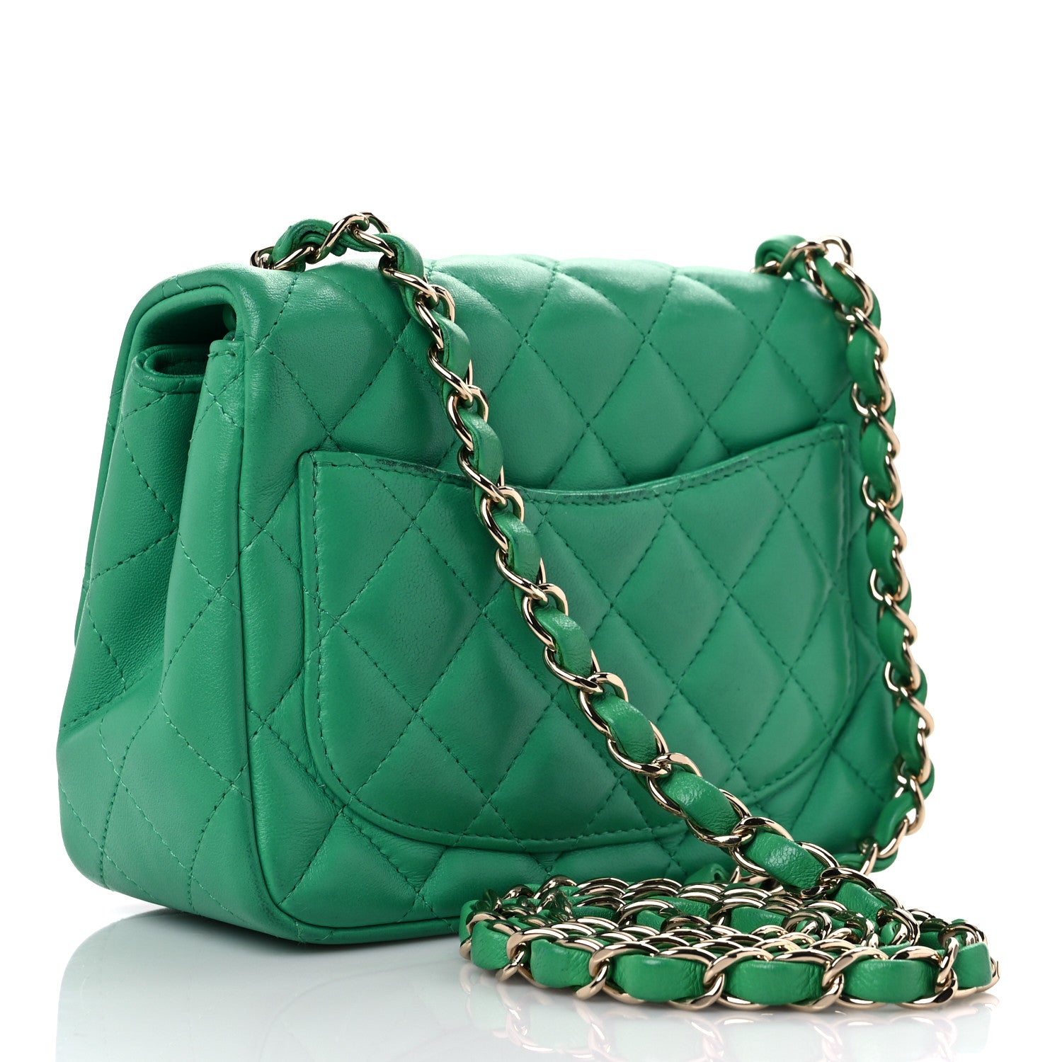 Chanel Lambskin Quilted Mini Square Flap Green 3 of 18
