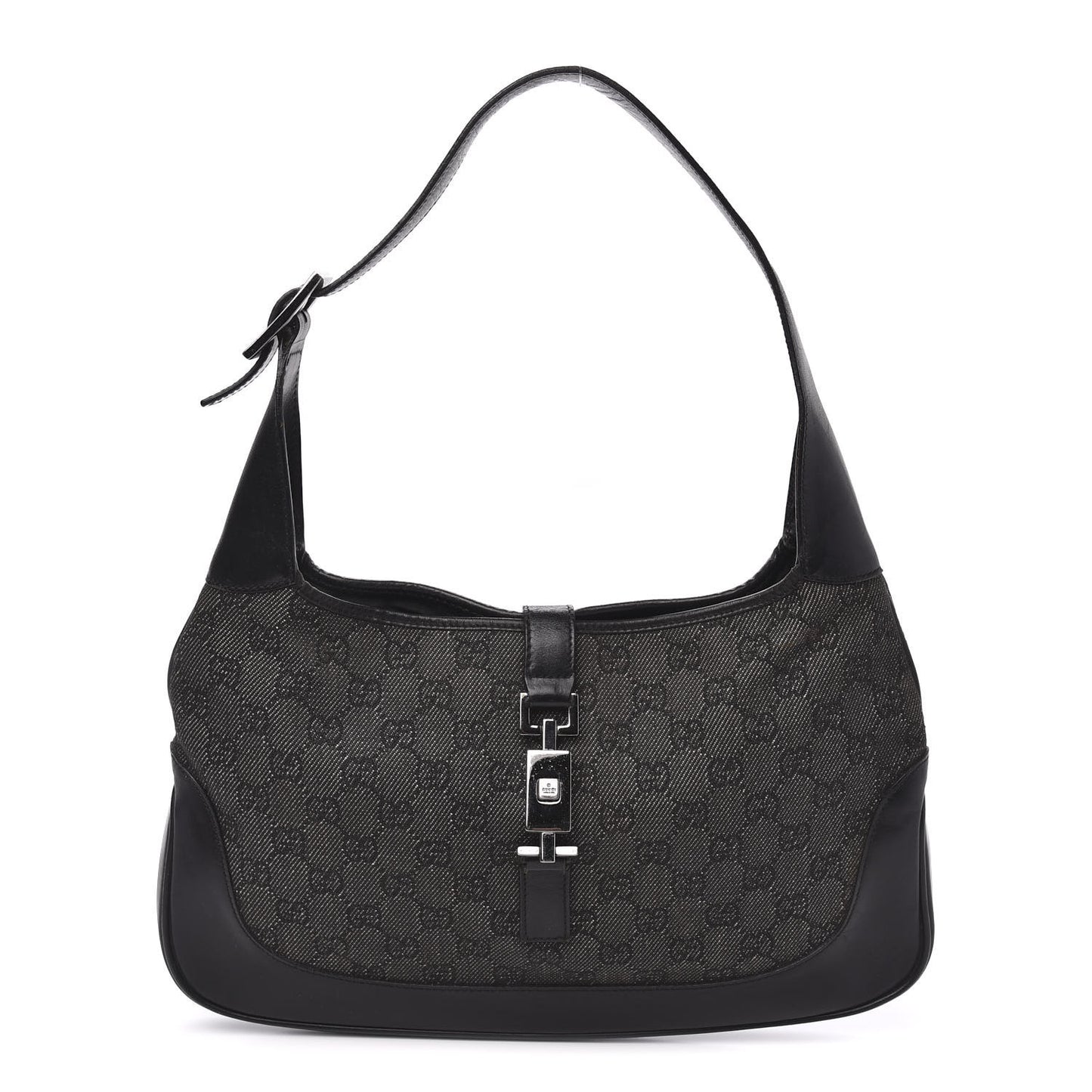 Denim Monogram Small Jackie O Hobo Black