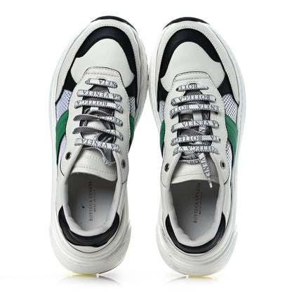 Bottega Veneta Calfskin Technical Mesh Speedster Sneakers 40 White Black Green 2 of 15