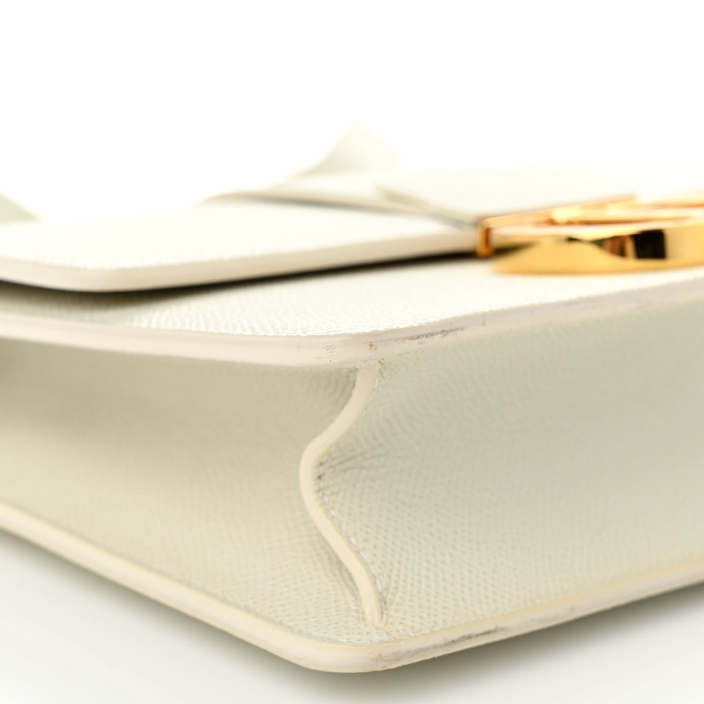 Grained Calfskin 30 Montaigne Flap Bag White