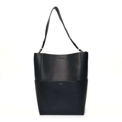 Celine Soft Grained Calfskin Sangle Bucket Bag Black 1 of 12