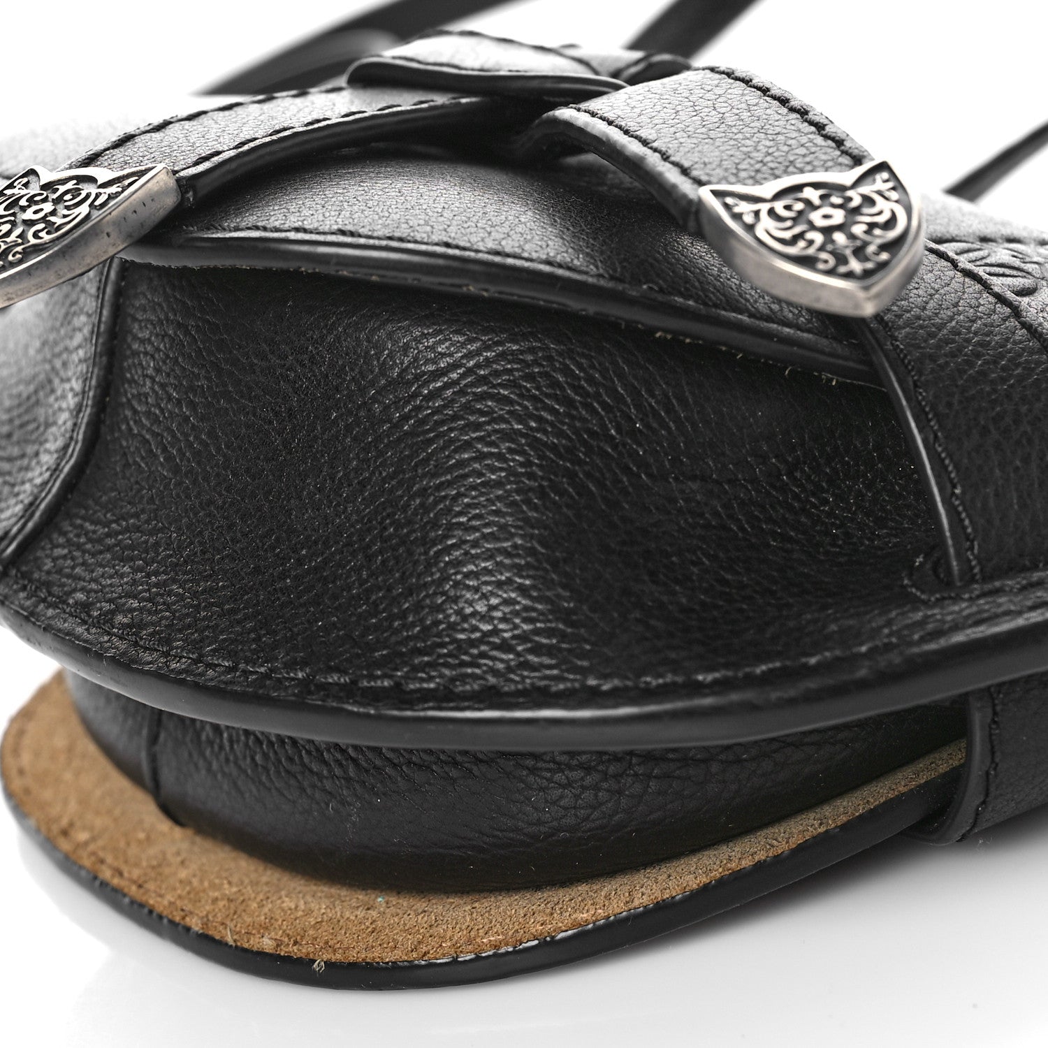 Loewe Grained Calfskin Mini Gate Western Crossbody Bag Black 9 of 10