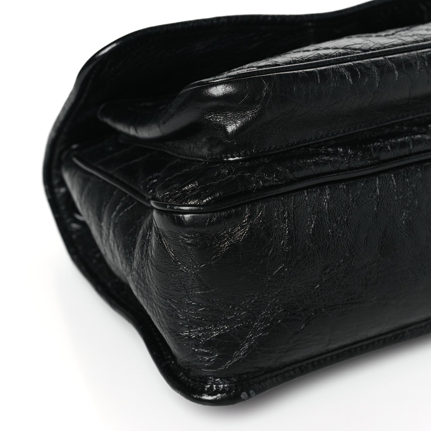 Saint Laurent Crinkled Calfskin Matelasse Monogram Medium Niki Chain Satchel Black 8 of 9
