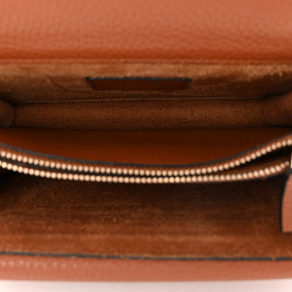 Valentino Garavani Pebbled Calfskin Rockstud Wallet On Chain Saddle Brown 5 of 9