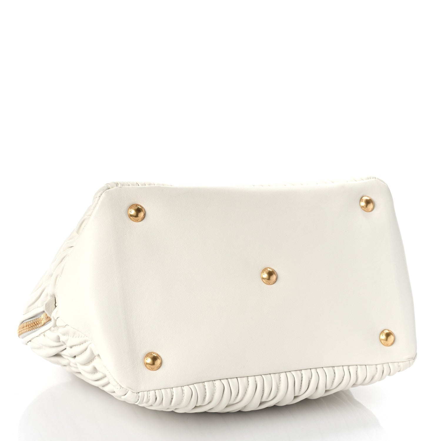 Miu Miu Nappa Matelasse Lux Mini Crossbody Tote Bianco 4 of 9
