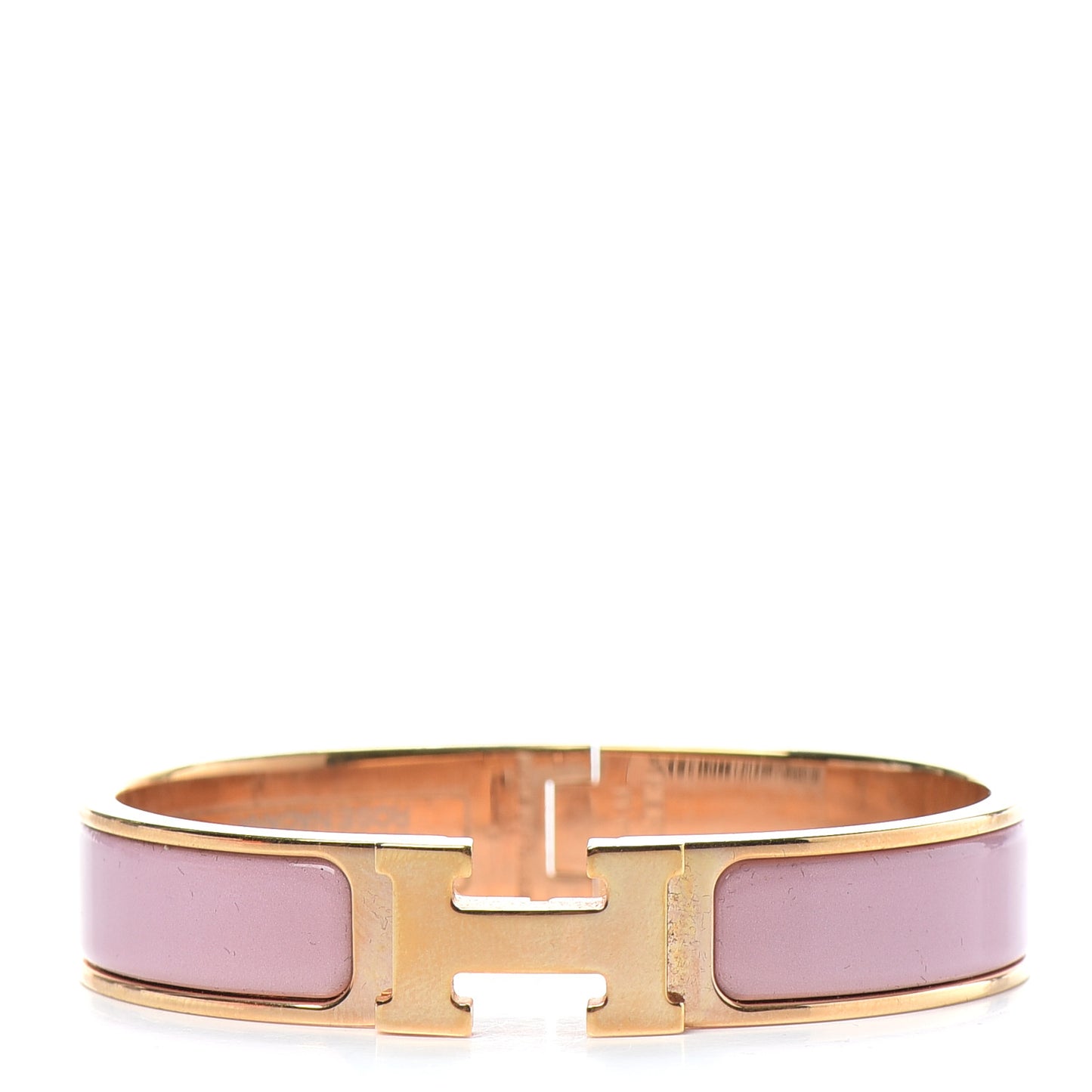 Enamel Narrow Clic Clac H Bracelet PM Rose Dragee