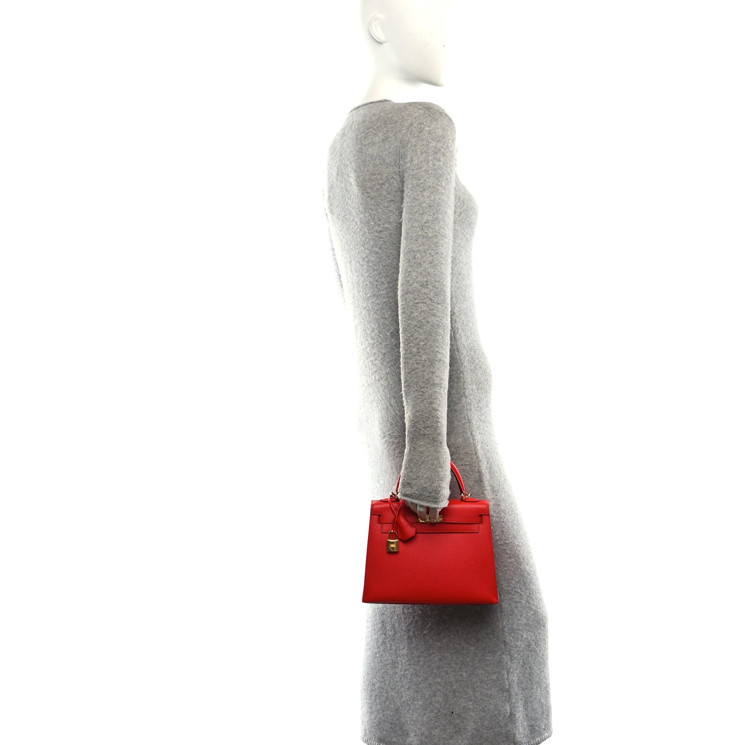 Hermes Epsom Kelly Sellier 25 Rouge De Coeur 2 of 10