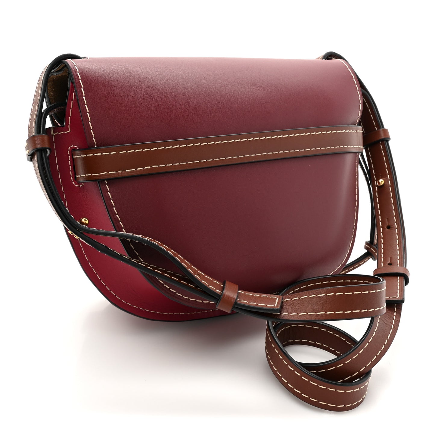 Calfskin Small Gate Crossbody Bag Garnet Pomodoro