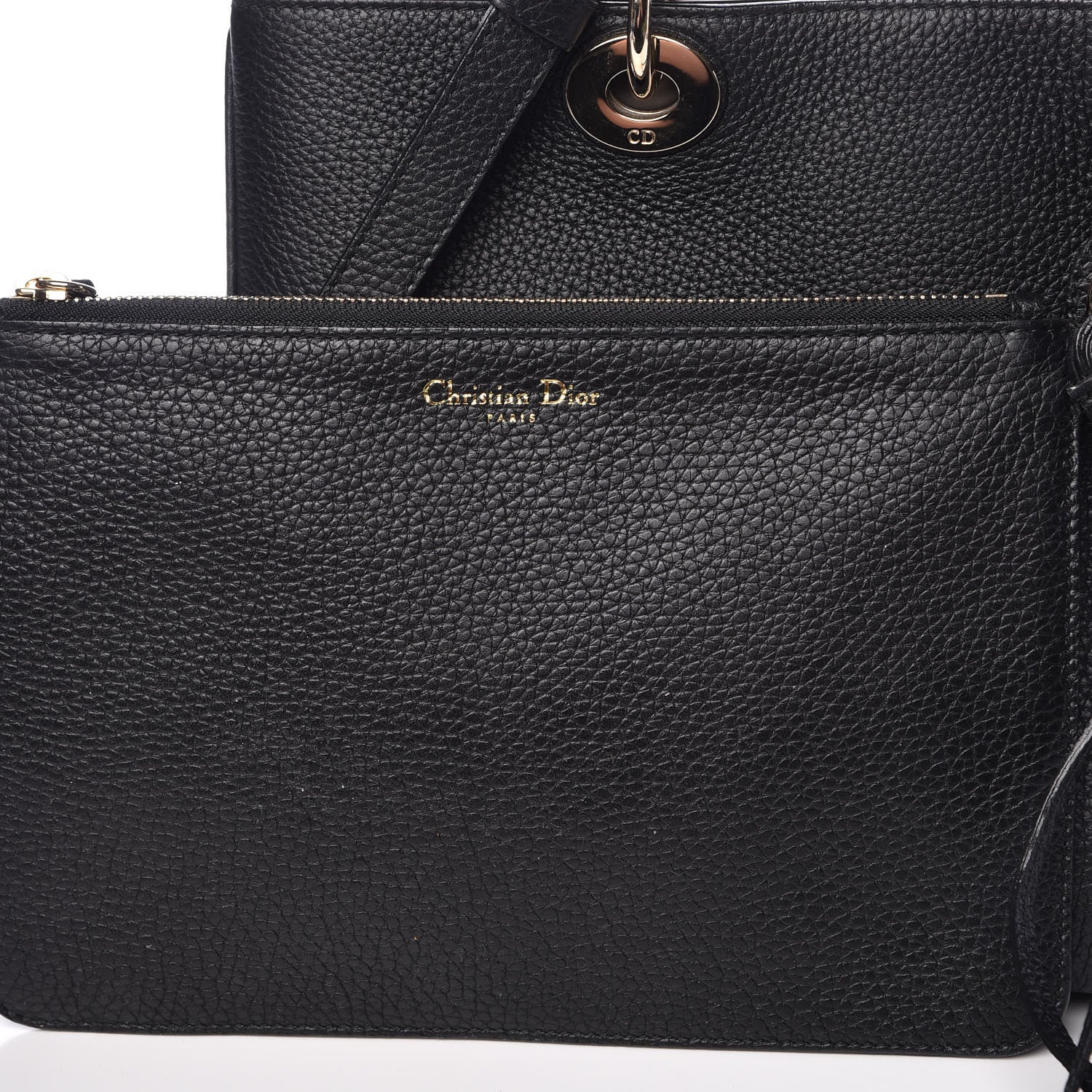 Christian Dior Bullcalf Medium Diorissimo Tote Black Rose Indien 14 of 15