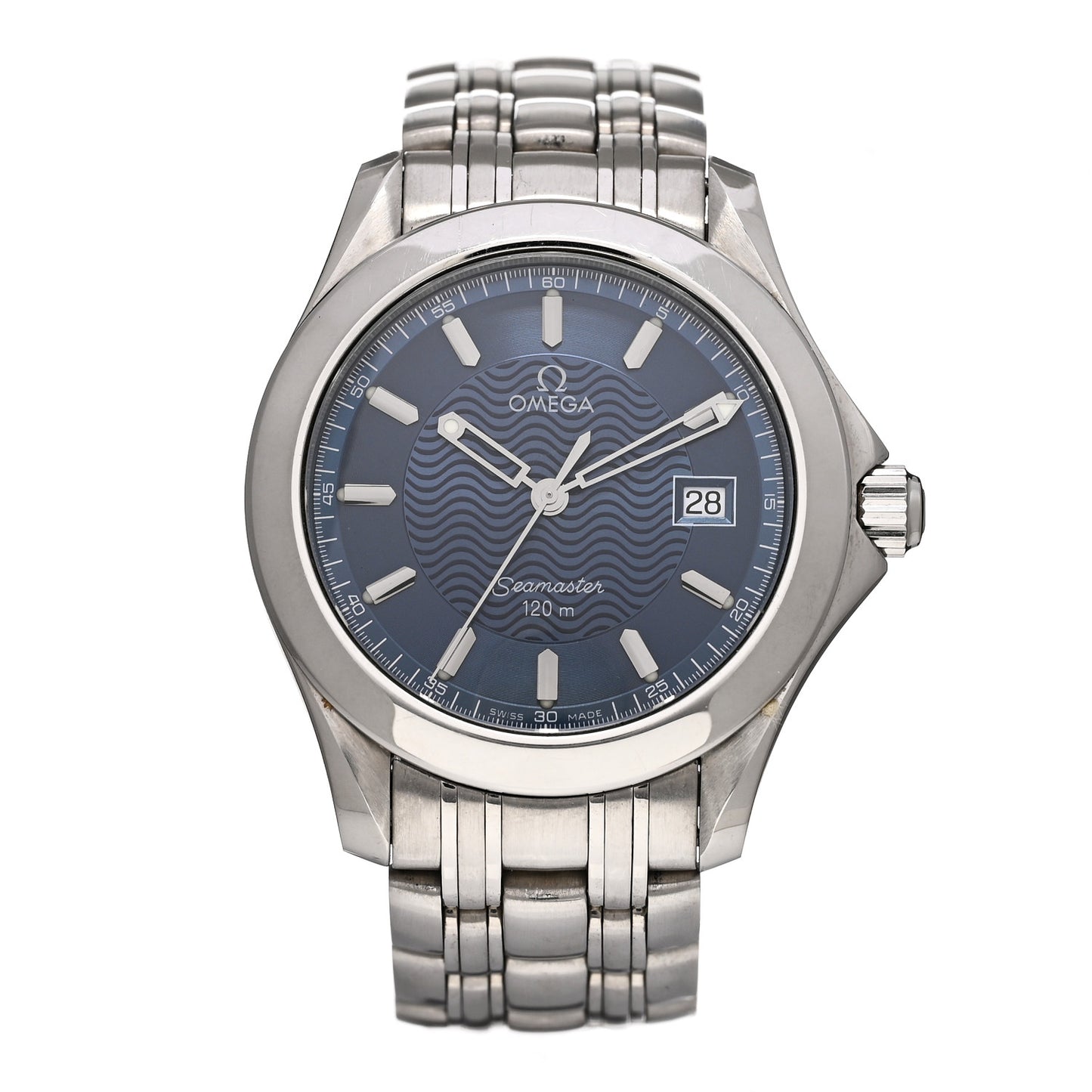 Stainless Steel 36mm Seamaster 120M Quartz Watch Blue 2511.81