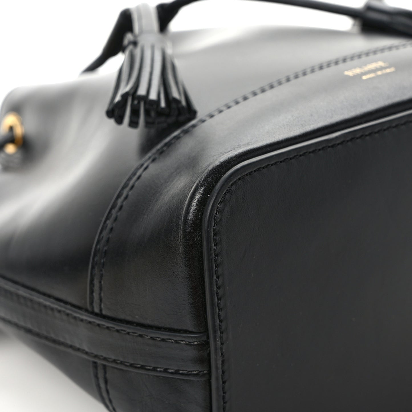 Calfskin Cecilia Small Bucket Bag Black