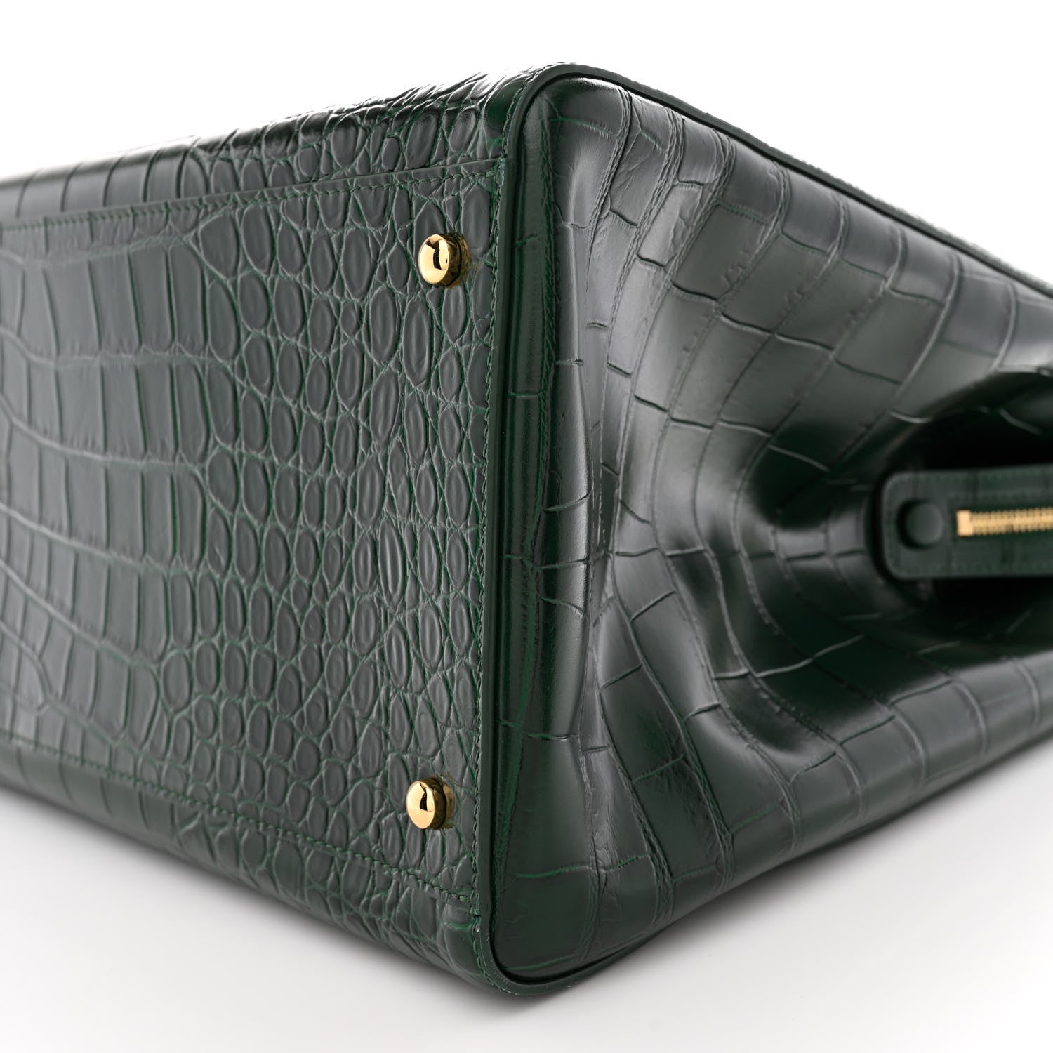 Chanel Calfskin Crocodile Embossed Large Shopping Bag Dark Green