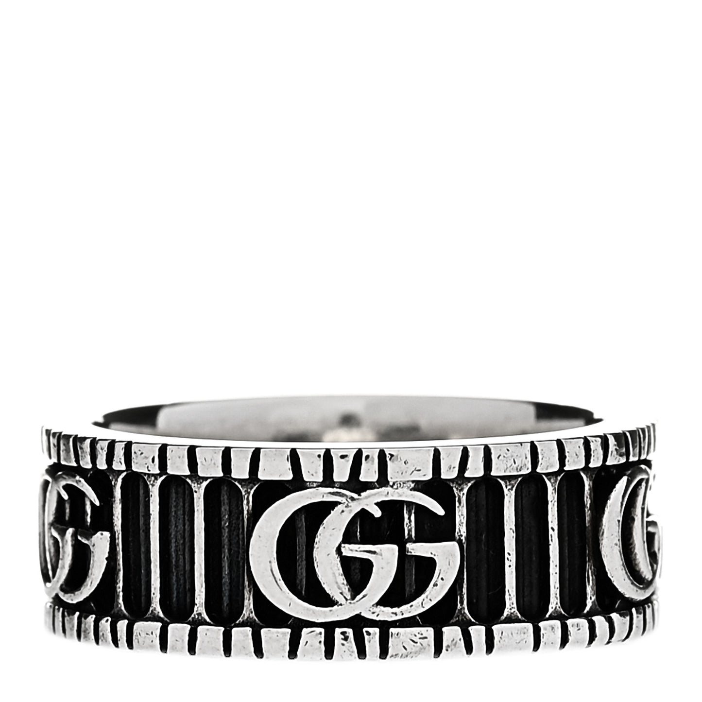 Sterling Silver Double G Band Ring 58 8.25
