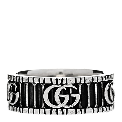 Gucci Sterling Silver Double G Band Ring 58 8.25 1 of 7