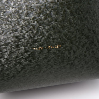 Mansur Gavriel Saffiano Mini Mini Bucket Bag Dark Green 5 of 8