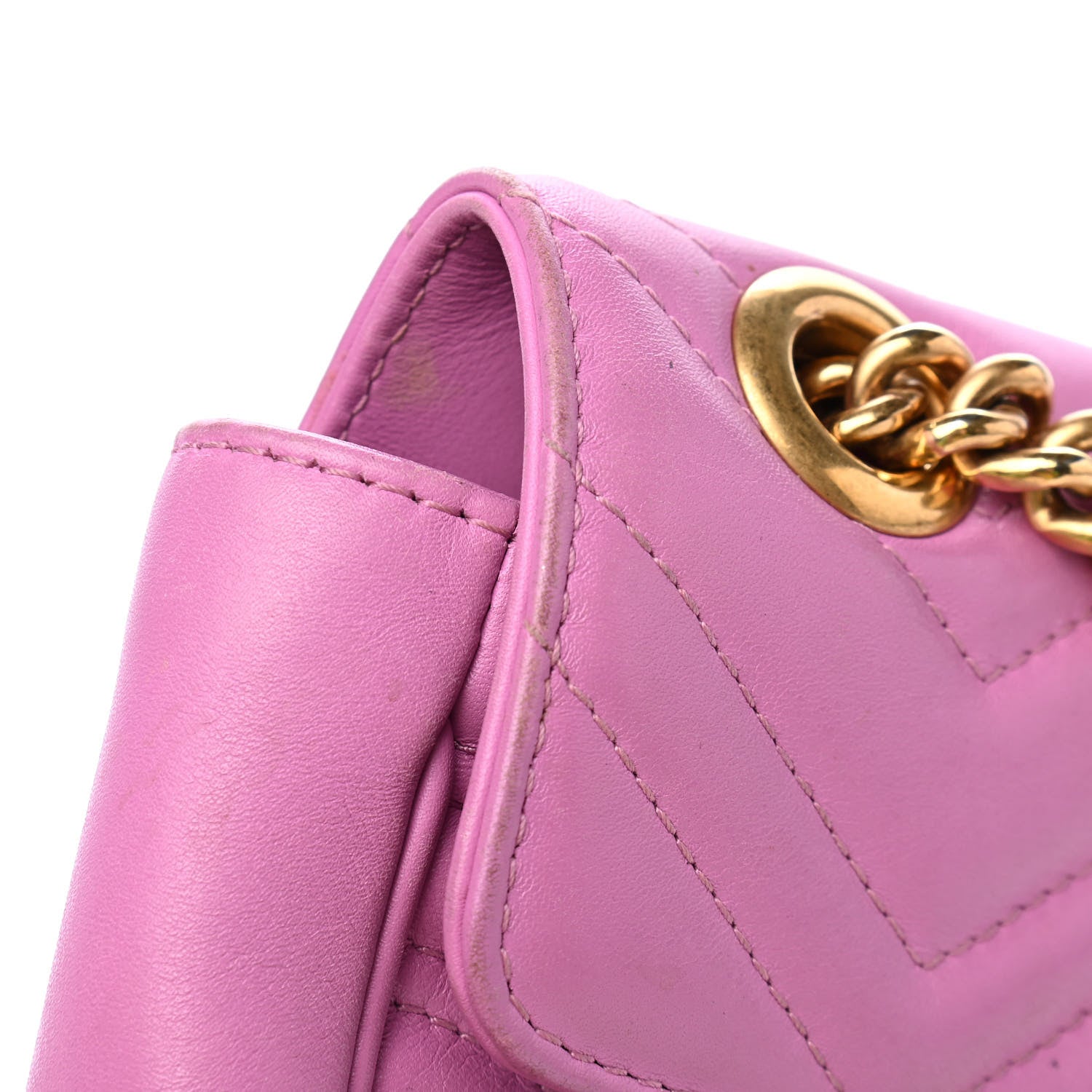 Gucci Calfskin Matelasse Mini GG Marmont Shoulder Bag Candy Mousse 16 of 17