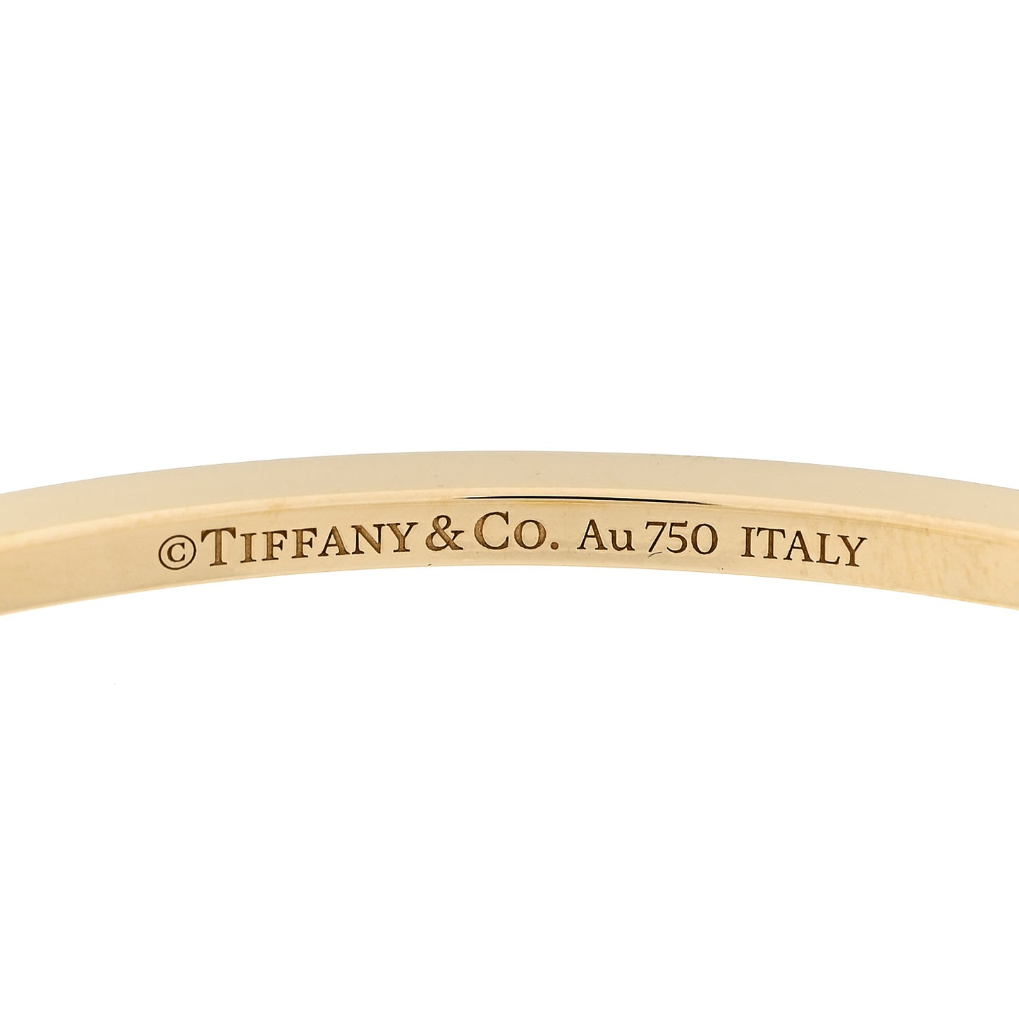 18K Yellow Gold Diamond T Hinged Wire Bangle Bracelet