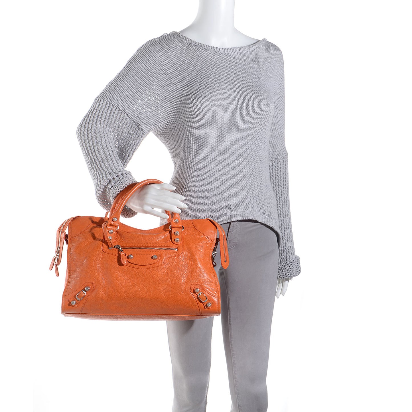 Agneau Giant 12 Silver Hardware City Tangerine