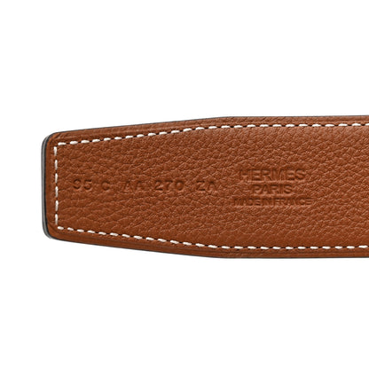 Hermes Box Togo 32mm Belt Strap 95 38 Gold Black 5 of 6